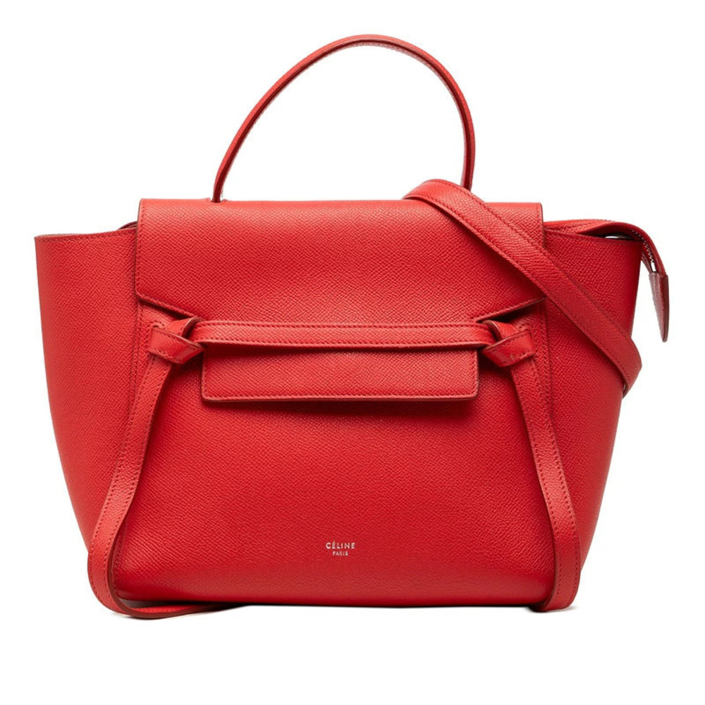 Celine Belt Bag Handbag Shoulder Red Leather